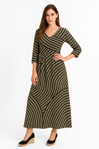 Celia - Vintage Striped Midi Dress
