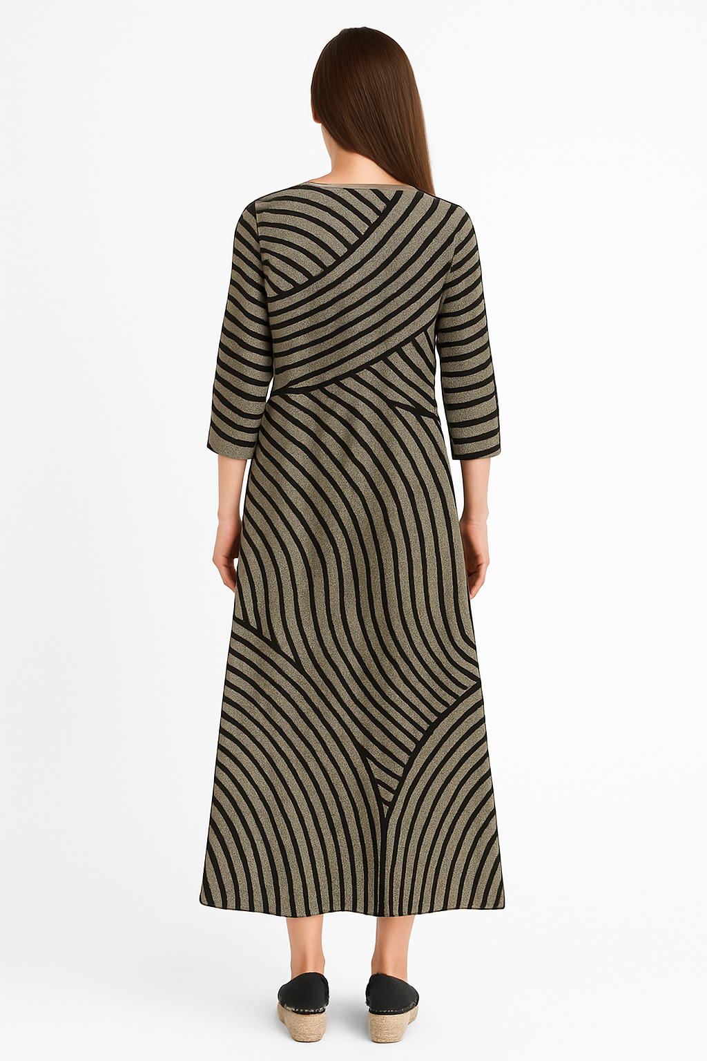 Celia - Vintage Striped Midi Dress