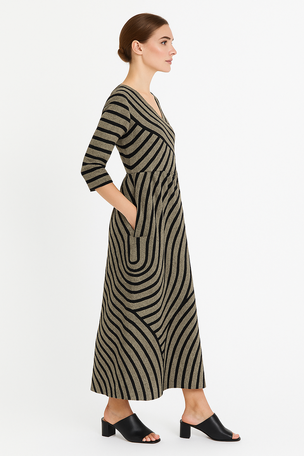 Celia - Vintage Striped Midi Dress