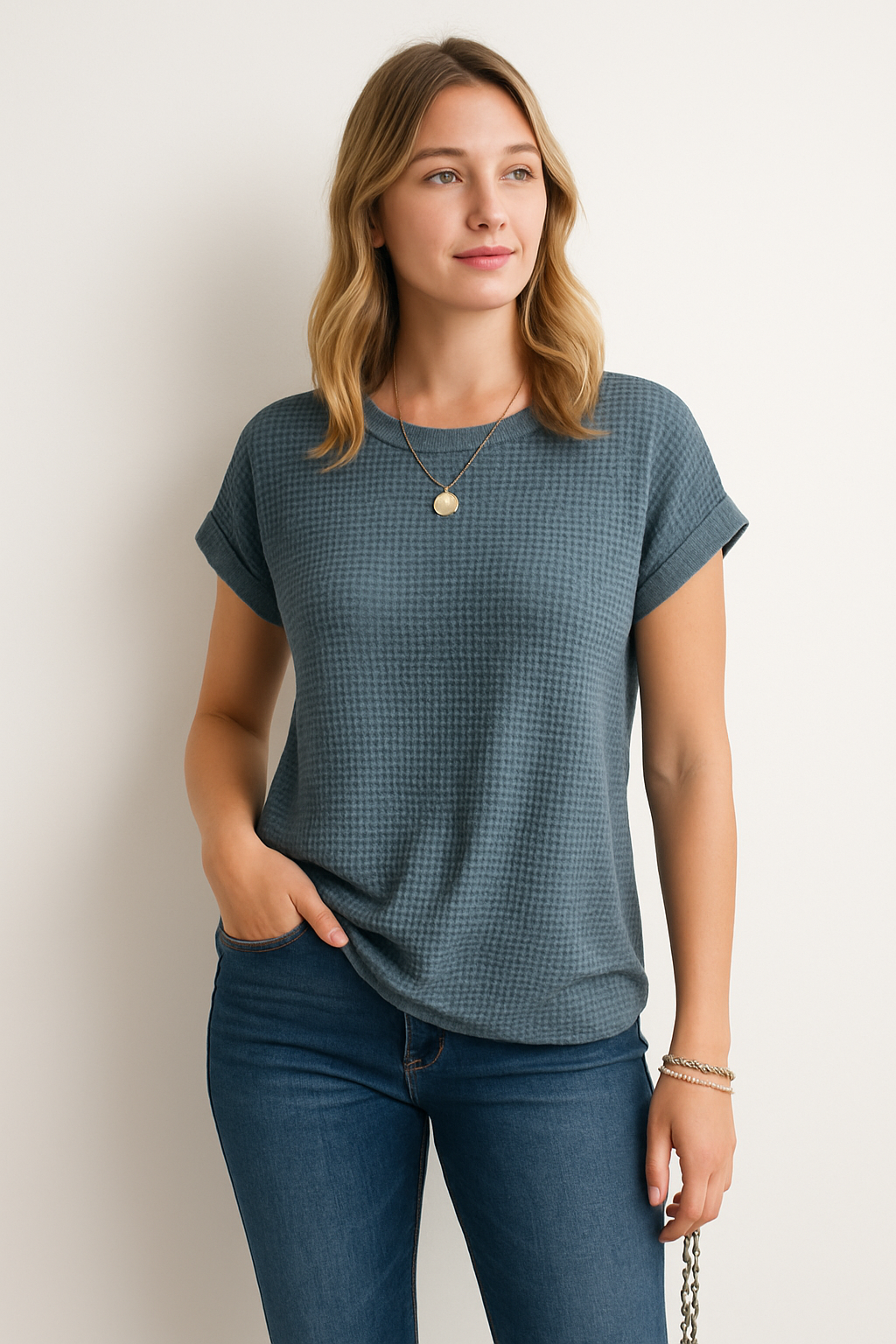 Luna - Twist Hem Crew Neck Tee