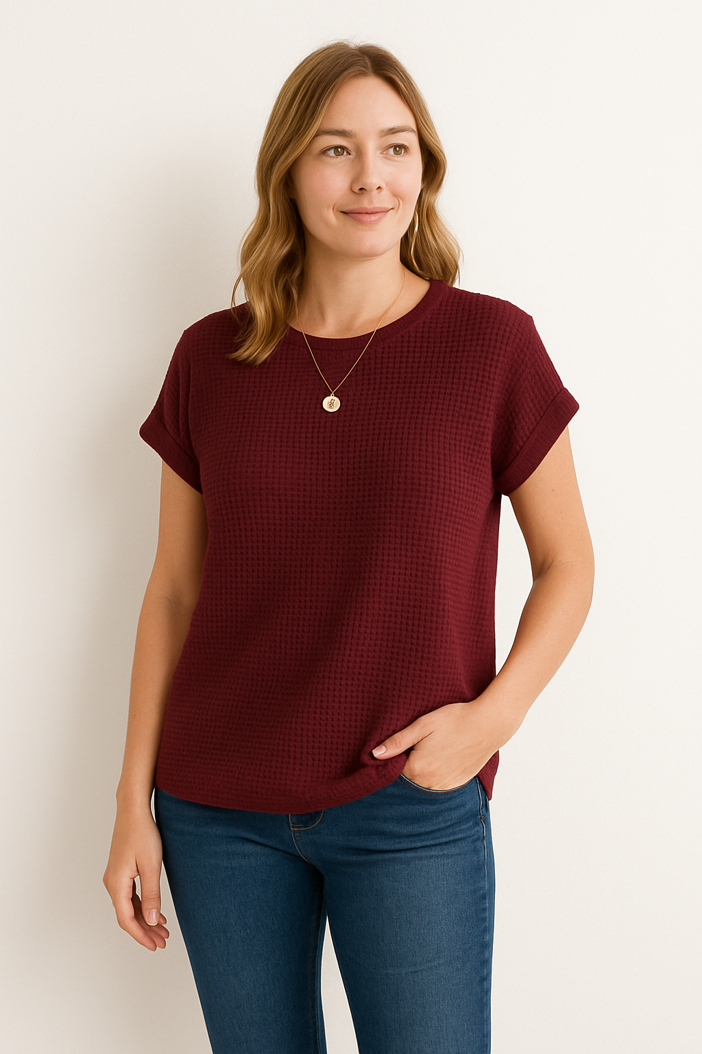 Luna - Twist Hem Crew Neck Tee