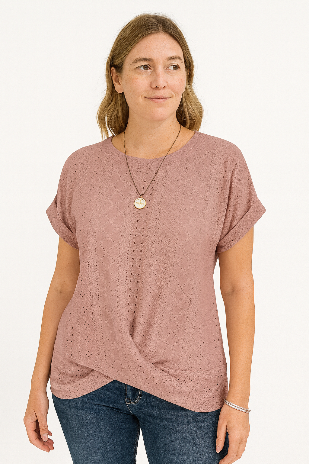 Luna - Twist Hem Crew Neck Tee