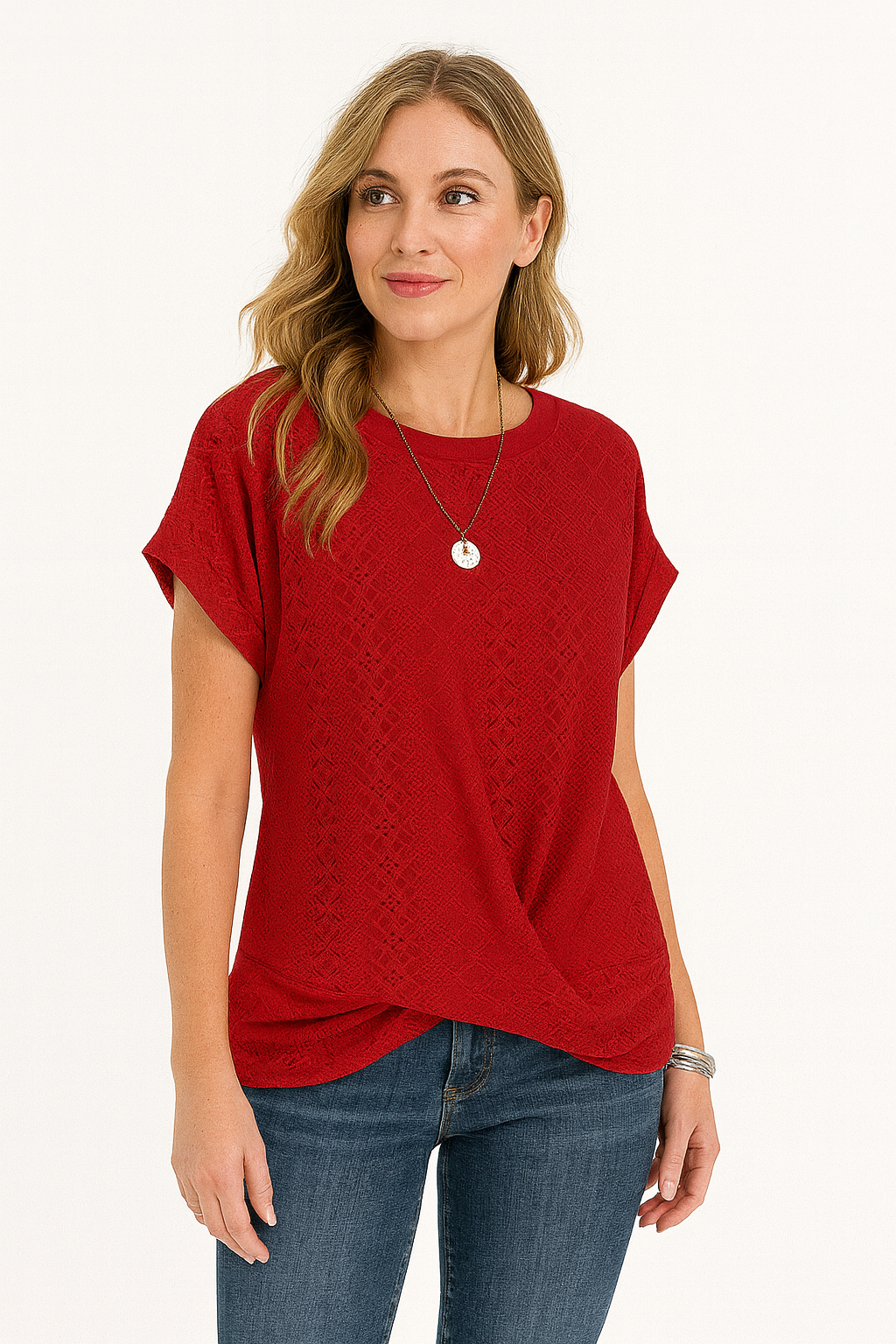 Luna - Twist Hem Crew Neck Tee