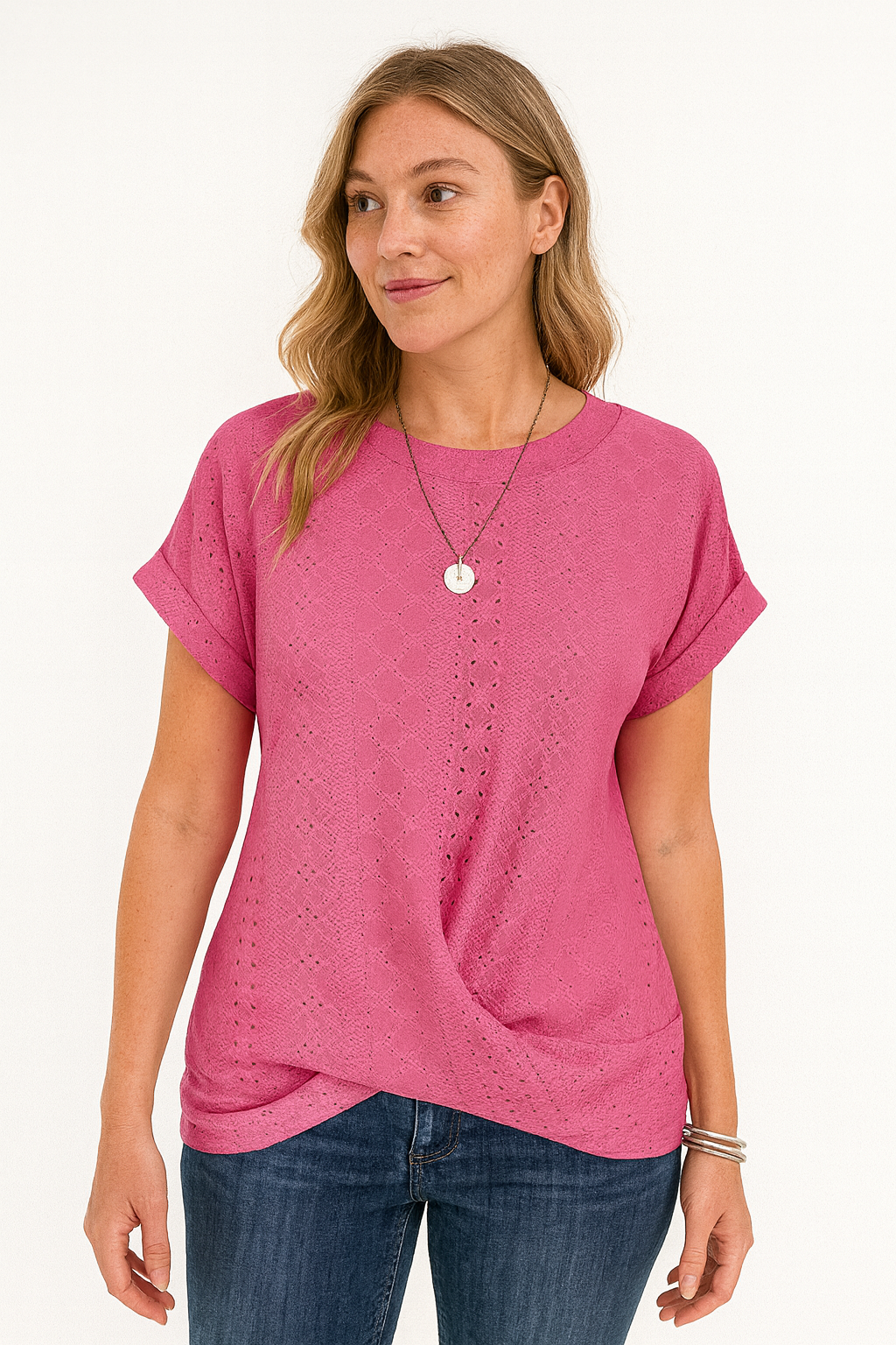 Luna - Twist Hem Crew Neck Tee