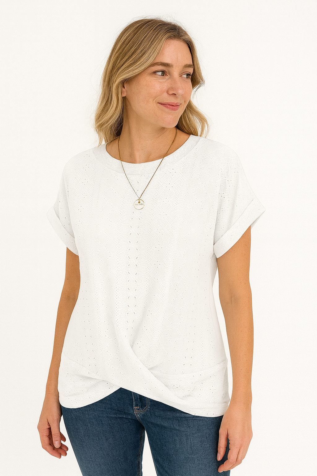 Luna - Twist Hem Crew Neck Tee